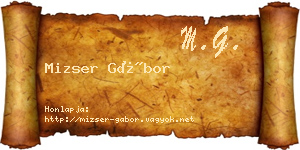 Mizser Gábor névjegykártya